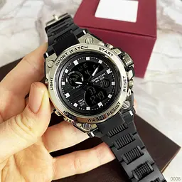 Наручний годинник чоловічий 739 Black-Silver Sanda acs0030962 - мініатюра 4