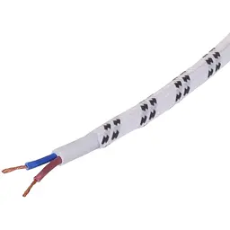 Декоративний кабель Brille IU-2 у тканинному обплетенні 2x0.75 WH/BK (1 м) 42-132 біло-чорний
