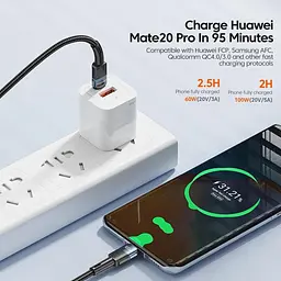 Кабель Essager USB Type-C to Type-C 100W швидка зарядка 20V 5A 1.2 м синій - мініатюра 4
