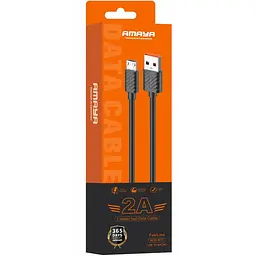 Дата кабель Amaya M77 USB to MicroUSB 2A (1m) Black - мініатюра 2