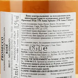 Ігристе вино Anna Spinato Prosecco Rose, 11%, 0,75 л (882996) - мініатюра 3