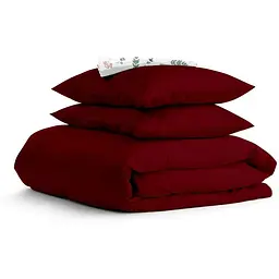 Комплект постільної білизни Cosas Ruby CS6 Євро бордо (Ranfors79_Bordo_FoliageBirds_200)