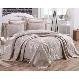 Покривало з наволочками Diana Beige 240 x 260 см Gardines pbe0051073
