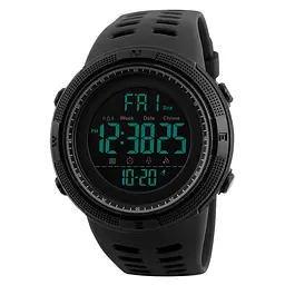 Наручний годинник чоловічий Skmei 1251 All Black, 1251BK (12290) - мініатюра 2