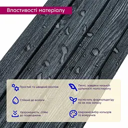 Рейка декоративна Sticker Wall PS 2900х115х12мм Темний графіт SW-00002128 - мініатюра 4