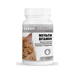 Вітаміни для котів Unicum PREMIUM мультивітамін 100 табл. (4820150201838) - мініатюра 1