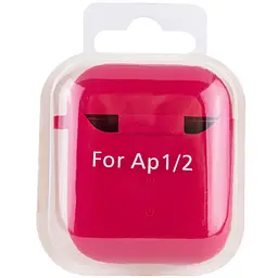 Силіконовий футляр з мікрофіброю для навушників Airpods 1/2 Червоний / Rose Red - мініатюра 6