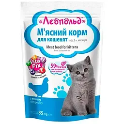 Вологий корм для кошенят Леопольд птах 85 г