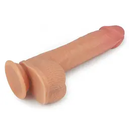 Реалістичний вібратор Lovetoy Dual Layer Rotating Nature Cock Anthony 21.5 см тілесний - мініатюра 4
