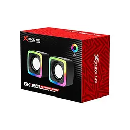 Акустика для ПК XTRIKE ME Wired Speaker SK-201 3Wx2, 3.5mm+USB, RGB - мініатюра 2