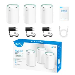 Маршрутизатор WiFi Mesh-система WiFi 5 Cudy M1300 (3-Pack) 3 штуки дводіапазонні гігабітні AC1200 (73-00511) - мініатюра 5