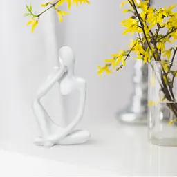 Статуетка декоративна МВМ My Home Мислитель біла (DH-ST-16-1 WHITE) - мініатюра 5