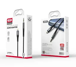 Кабель AUX XO NB-R193A Lightning to 3,5mm adapt audio Black - мініатюра 2