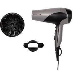 Фен Remington D3190S, Black, 2200W, 2 швидкості, 3 режими, іонізація, стандартний концентратор (11мм), дифузор (45761560100) - мініатюра 2