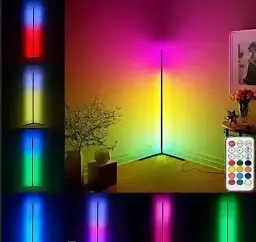 Підлогова кутова RGB-лампа торшер з пультом керування 1.2 м Кутовий підлоговий нічник світильник - мініатюра 4
