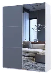 Шафа-купе Doros G-Caiser Білий Графіт 1 ДСП / 1 дзеркало 180х60х240 (42005092) - мініатюра 3