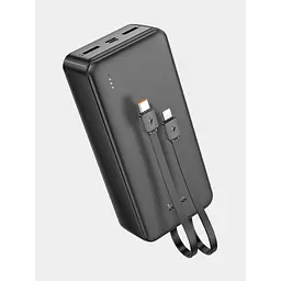 Повербанк чорний батарея 30000mAh зовнішній акумулятор Power bank HOCO J118B Speed ​​energy - мініатюра 2