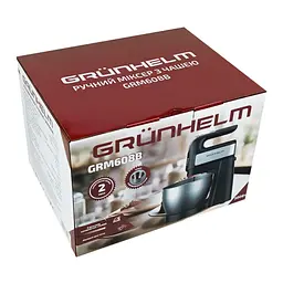 Міксер ручний з чашею Grunhelm GRM608В вінчики 2 шт. чорний (137513) - мініатюра 3