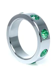 Pierścień-Metal Cock Ring with Green Diamonds Large Boss Series 64-00121 99074