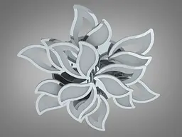 Витончена стельова LED-люстра-квітка Diasha 9033/6+3HR, гальваніка, 225W, підсвітка, димер, пульт - мініатюра 6
