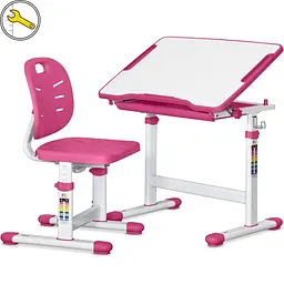Комплект меблів Evo-Kids Pink: стіл+стілець+полиця+лампа (BD-24 PN)