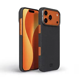 Защитный чехол для Apple iPhone 17 Pro Max, BlackIcon Kevlar MagCase, кевларовый, черный, панель, накладка с поддержкой MagSafe, противоударный, защита всего корпуса, усиленные углы, совместим с беспроводной зарядкой, ArmorStandart (ARM88531) - мініатюра 2