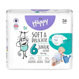 Підгузки Bella Happy 6 Junior Extra 15+ кг 34 шт (5900516605544)