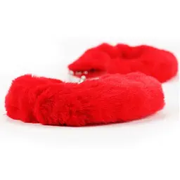 Наручники LoveToy Fluffy Handcuffs (червоний) - мініатюра 2