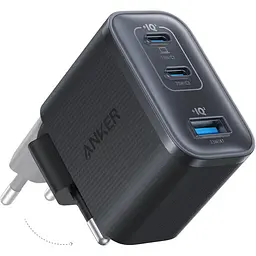 Мережевий зарядний пристрій Anker Charger - 70W, 2xUSB-C PD & 1xUSB-A Black (7235834)