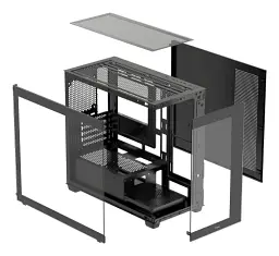 Корпус Ocypus Gamma C52, Black, Mid Tower, без БЖ, для Micro ATX / Mini ITX, 1xUSB 3.0 / 2xUSB 2.0, макс. CPU - 170 мм / GPU - 425 мм, бічна та передня панель із загартованого скла (Gamma-C52-BKD000XX-GL) - мініатюра 9