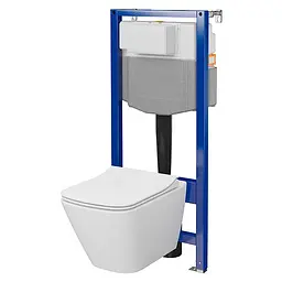 Комплект інсталяція Cersanit Aqua 50 QF + унітаз Cersanit City CleanOn із сидінням Slim duraplast Soft Close S701-796