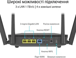Бездротовий маршрутизатор Asus RT-AX52 (90IG08T0-MO3H00) - мініатюра 6