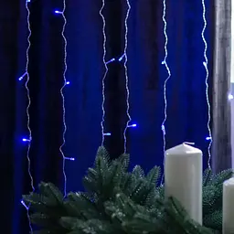 Гірлянда-штора GarlandoPro світлодіодна 64 LED розмір 1,5x1,5 м, синій (ZWM2160LEDBL) - мініатюра 8
