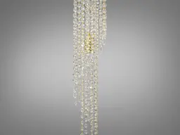Люстра стельова Diasha FH012/400x1200G-2 "Багата Кришталевий каскад", 7 ламп, E14, лимонне золото, 140 см, сучасний стиль для дому - мініатюра 4