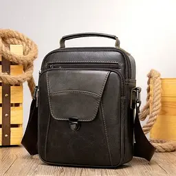 Сумка чоловіча із щільної шкіри 14996 Vintage коричневий - мініатюра 3