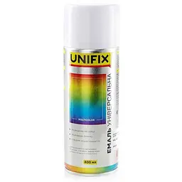 Фарба аерозольна UNIFIX 400мл білий акрилова універсальна RAL 9010
