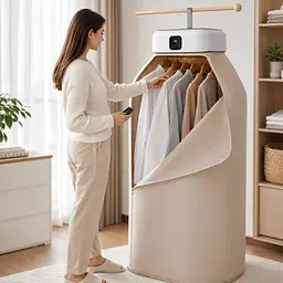 Вертикальна електросушарка для одягу з гарячим повітрям dryer AND XL-1187 / Побутова електрична сушарка для білизни з чохлом та таймером - мініатюра 4