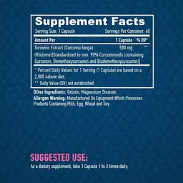 Екстракт Куркуми Haya Labs Curcumin Turmeric Extract 500 мг 60 капсул - мініатюра 3