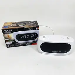 Настільний LED-годинник Adler AD 1186 White з метеостанцією - мініатюра 4