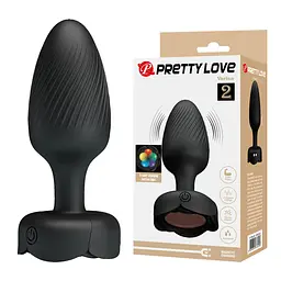 Анальна пробка з вібрацією та підсвічуванням Pretty Love Varian, чорна PRETTY LOVE BI-040182 103451