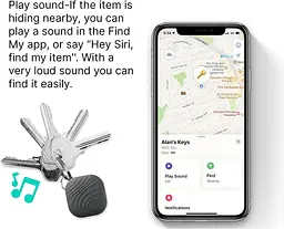 Nutale Air Key Finder Tag (тільки iOS), Bluetooth-трекер, 2 шт., чорний - мініатюра 6