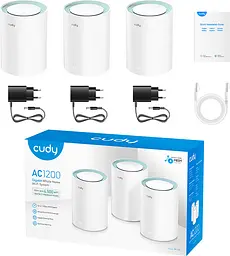 Система WiFi Cudy M1300(3-pack), AC1200 Wi-Fi Gigabit Mesh Solution - мініатюра 6
