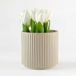 Ваза-кашпо МВМ My Home, 13 см, бежева (DH-FLOWERS-24 M BEIGE) - мініатюра 4