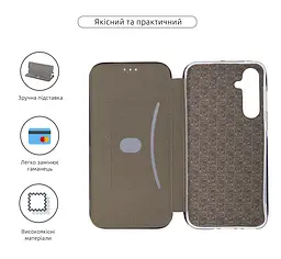 Чехол-книжка для Samsung Galaxy A35 5G (A356), G-Case, черный, кожаный чехол-книжка из экокожи (PU) и TPU, с магнитом, с подставкой и вместительным кардхолдером, противоударный, защита всего корпуса, ArmorStandart (ARM74328) - мініатюра 3