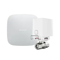 Комплект антипотоп Ajax: централь Hub2 (2G) + кран перекриття води WaterStop 1/2" (DN15), білий (26-00157-26-00212)