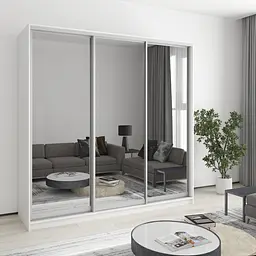 Шафа-купе тридверна MebelStar Комбо AL 3 Дзеркала 210x45x240 см Аляска білий (MBS-1704)