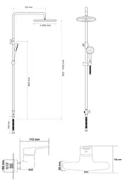 Змішувач для душу Narciz хром + душова система Rj RS 4011+RBZ100-5, Хром - мініатюра 2