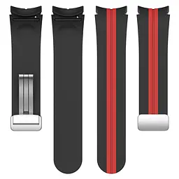 Браслет Cls-line для Samsung Galaxy Watch 5 - чорно-червоний ширина кріплення 20мм силікон Watchbands (W16-3WB45639288) - мініатюра 5