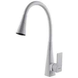 Змішувач для кухні Globus Lux NIAGARA GLN-0203SM-WM одноважільний поворотний латунний з білим матовим покриттям