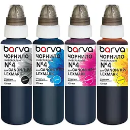 Чорнило Barva Canon/HP/Lexmark 4 4x100 мл, BK/C/M/Y, universal (CU4-100-MP)
